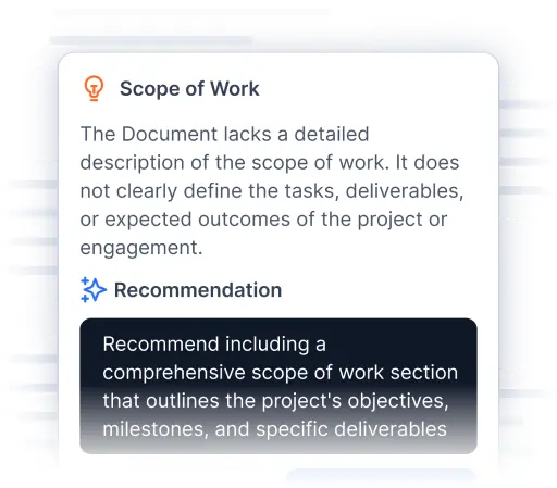Assess compliance and risk effortlessly to meet industry standards and legal requirements with documents-organisation-feature3.webp - Gain Negotiation Leverage with Contract Insights - AI-driven contract analysis, better negotiation leverage, contract clause strengths and weaknesses