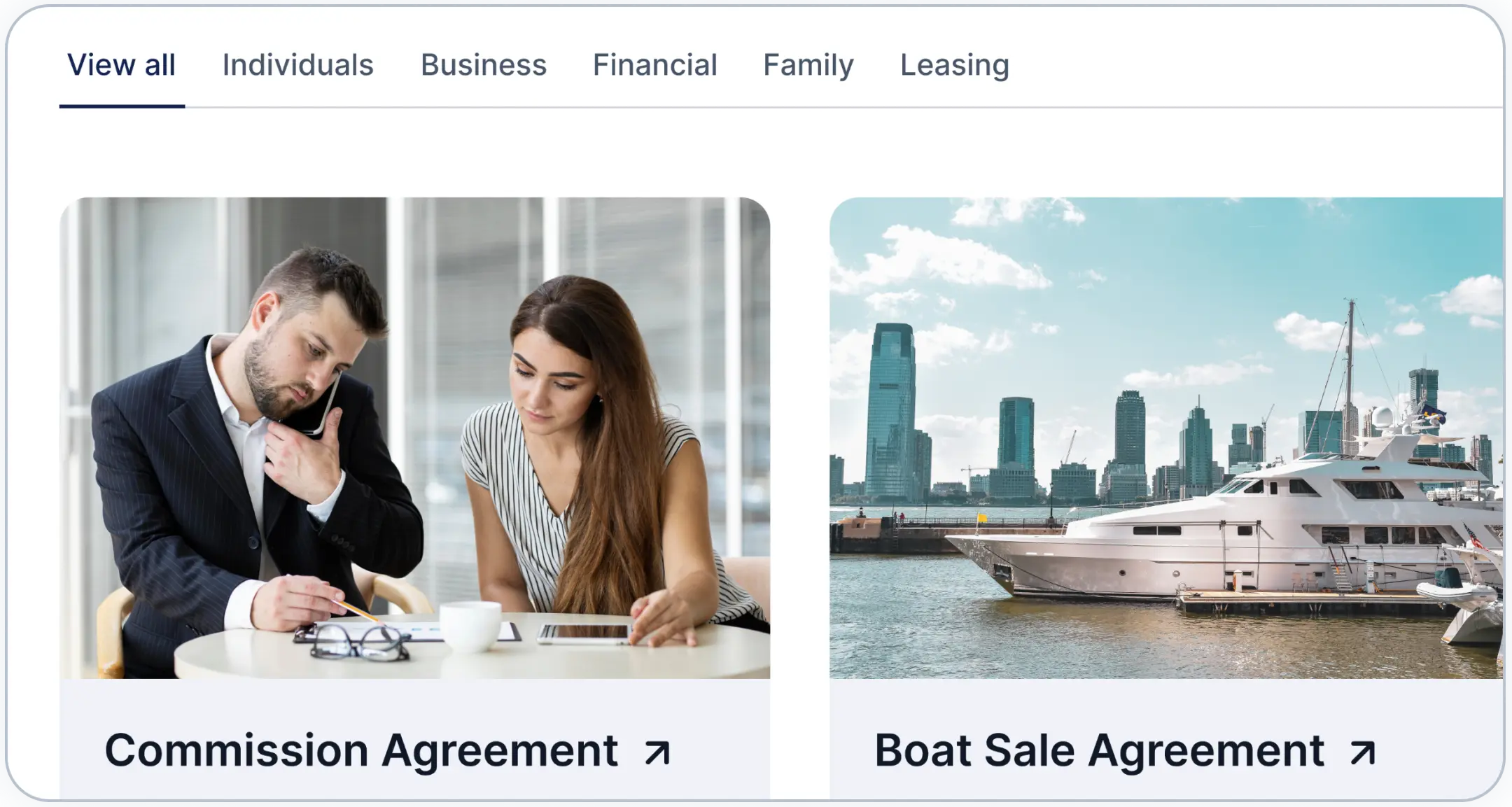 AI-powered contract template interface for automated contract creation Ease of Use