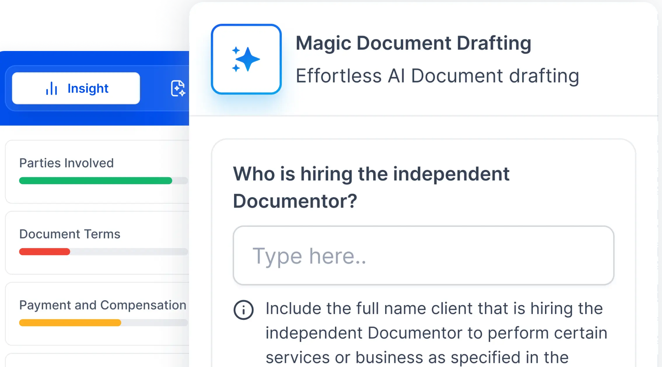 AI-powered contract template interface for automated contract creation AI Driven Customisation